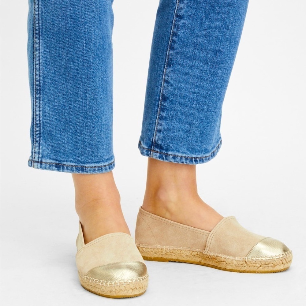 Gold and Tan Espadrilles